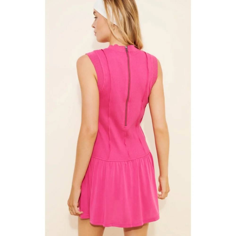 Daily Practice NWT Buzzer Beater Sleeveless Mini Dress Size Medium Magenta Pink - Picture 2 of 11